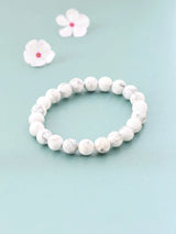 Howlite Gemstone Bead Stretch Bracelet