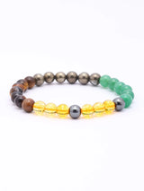 Gemstone Bead Wealth and Good Luck Stretch Bracelet