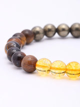 Gemstone Bead Wealth and Good Luck Stretch Bracelet