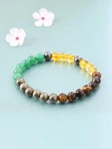 Gemstone Bead Wealth and Good Luck Stretch Bracelet