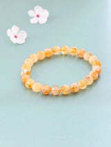 Natural Citrine Gemstone Bead Stretch Bracelet