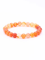 Natural Carnelian Gemstone Bead Stretch Bracelet