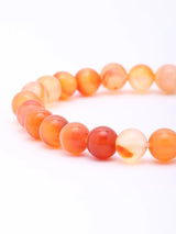 Natural Carnelian Gemstone Bead Stretch Bracelet