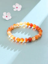 Natural Carnelian Gemstone Bead Stretch Bracelet