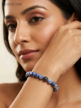 Sodalite Gemstone Bead Stretch Bracelet for Mental Clarity