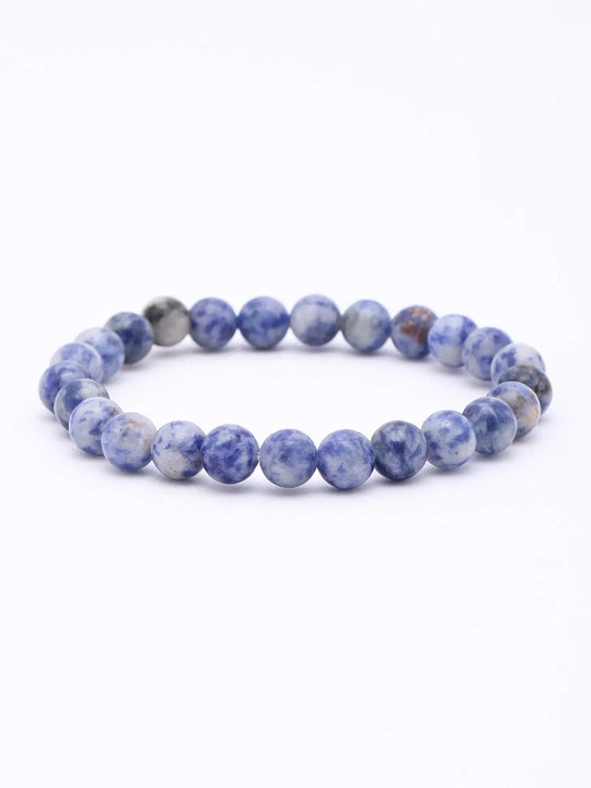 Sodalite Gemstone Bead Stretch Bracelet for Mental Clarity