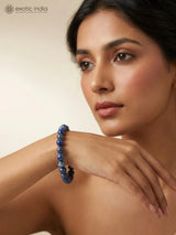 Lapis Lazuli Bead Stretch Bracelet for Calm and Clarity