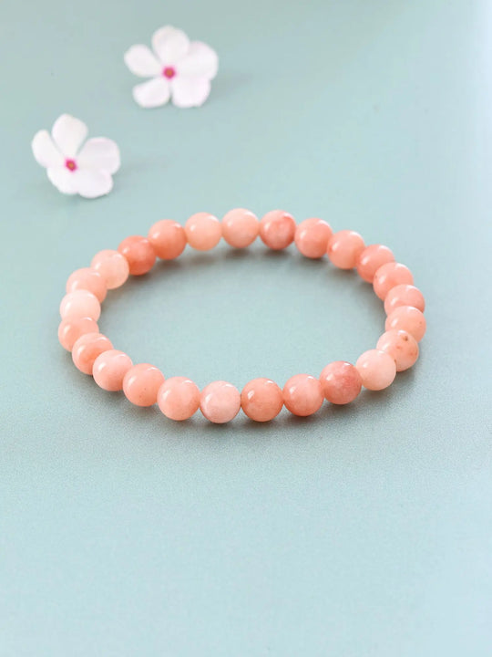 Sunstone Beaded Stretch Bracelet for Confidence and Vitality