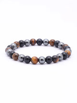 Triple Protection Gemstone Bead Bracelet for Energy and Focus