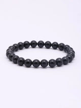 Natural Black Tourmaline Beaded Stretch Bracelet