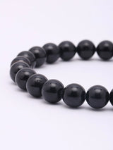 Natural Black Tourmaline Beaded Stretch Bracelet