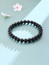 Natural Black Tourmaline Beaded Stretch Bracelet