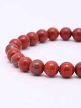 Red Jasper Bead Stretch Bracelet for Grounding and Stability