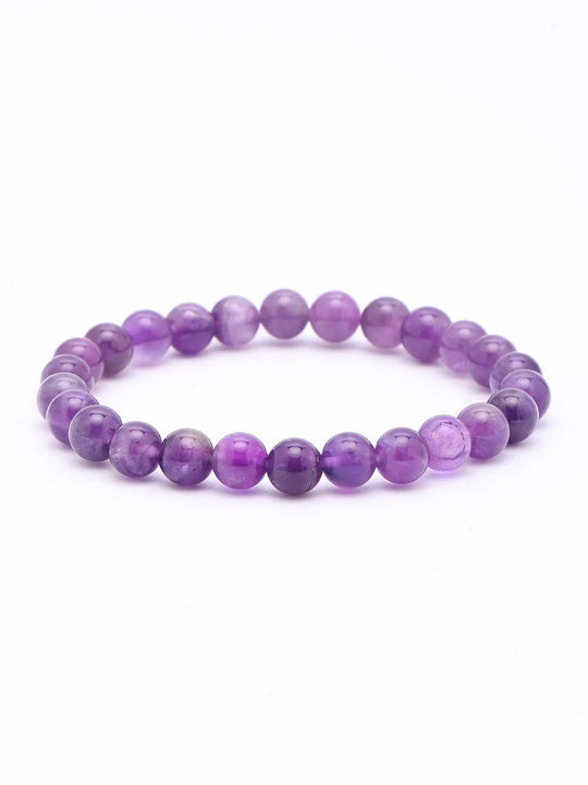 Amethyst Gemstone Bead Stretch Bracelet