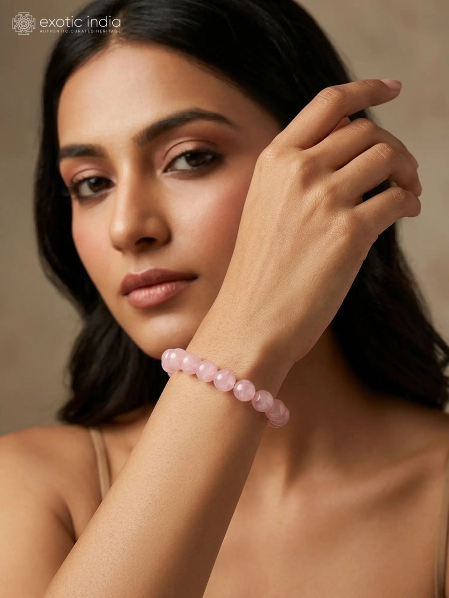 Rose Quartz Gemstone Stretch Bracelet for Love and Compassion
