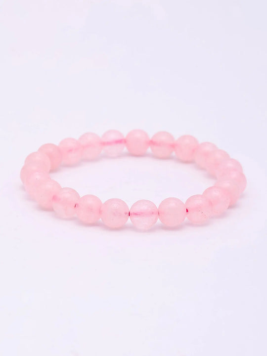 Rose Quartz Gemstone Stretch Bracelet for Love and Compassion