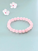 Rose Quartz Gemstone Stretch Bracelet for Love and Compassion