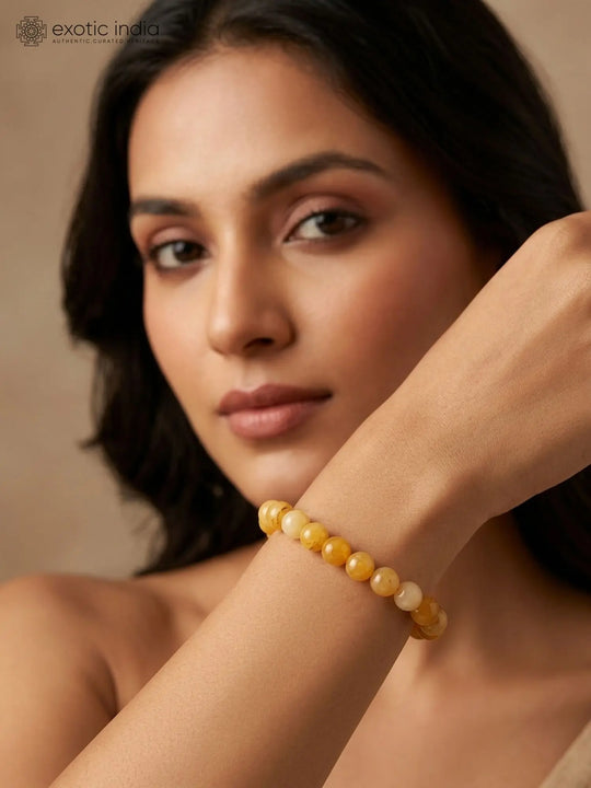 Yellow Aventurine Gemstone Bead Stretch Bracelet