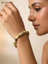 Serpentine Gemstone Bead Bracelet for Emotional Harmony