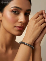 Hematite Gemstone Bead Stretch Bracelet for Emotional Balance