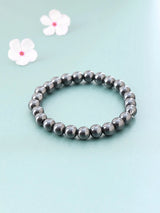 Hematite Gemstone Bead Stretch Bracelet for Emotional Balance