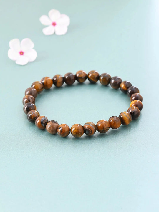 Tiger Eye Gemstone Bead Stretch Bracelet