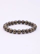 Natural Pyrite Gemstone Bead Stretch Bracelet