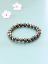 Natural Pyrite Gemstone Bead Stretch Bracelet