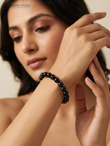Black Obsidian Gemstone Bead Stretch Bracelet