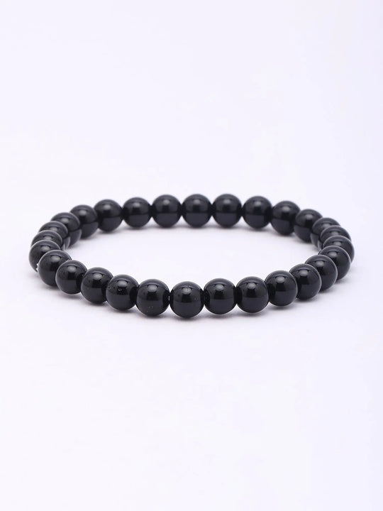 Black Obsidian Gemstone Bead Stretch Bracelet