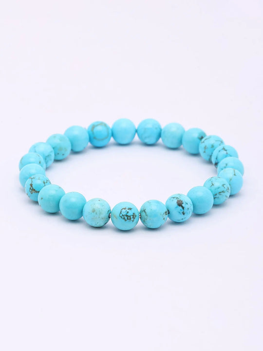 Turquoise Gemstone Bead Stretch Bracelet for Calm and Balance