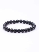 Sulemani Hakik Black Agate Bead Bracelet for Focus and Courage