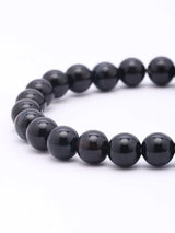 Sulemani Hakik Black Agate Bead Bracelet for Focus and Courage