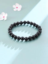 Sulemani Hakik Black Agate Bead Bracelet for Focus and Courage