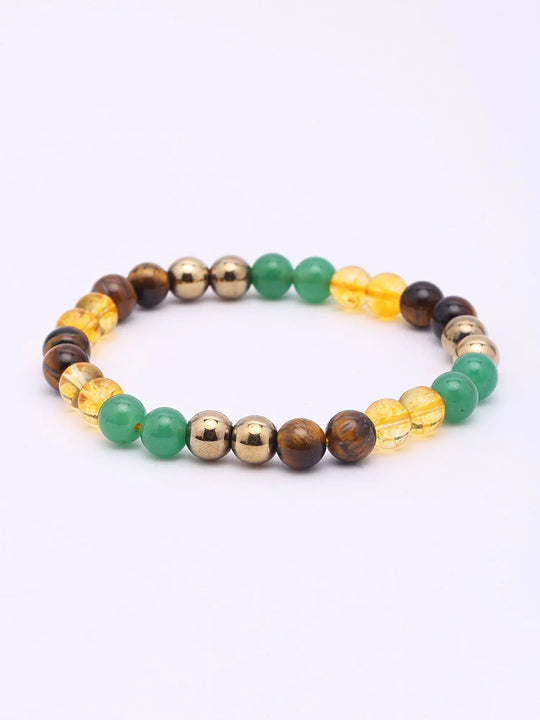 Citrine and Tiger Eye Beaded Money Magnet Bracelet