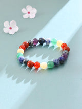 Seven Chakra Gemstone Bead Stretch Bracelet