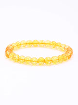 Certified Yellow Citrine Gemstone Bead Bracelet