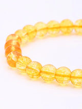 Certified Yellow Citrine Gemstone Bead Bracelet