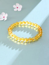 Certified Yellow Citrine Gemstone Bead Bracelet