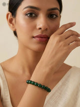 Natural Green Jade Gemstone Bead Stretch Bracelet