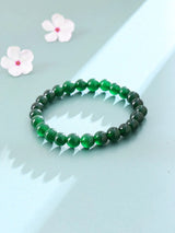 Natural Green Jade Gemstone Bead Stretch Bracelet