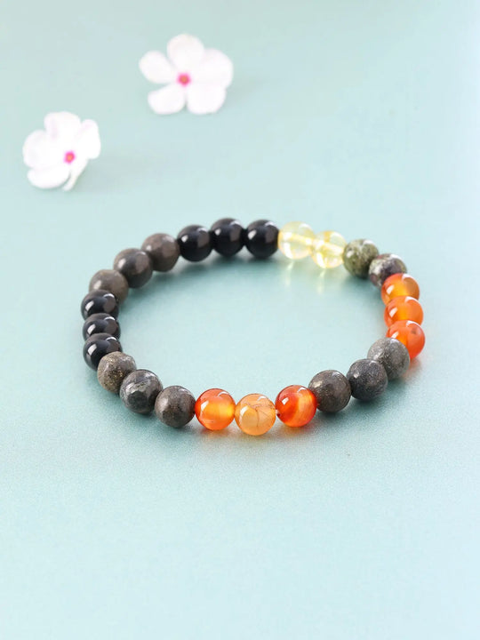 Virgo Zodiac Multi Gemstone Bead Stretch Bracelet