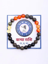 Virgo Zodiac Multi Gemstone Bead Stretch Bracelet