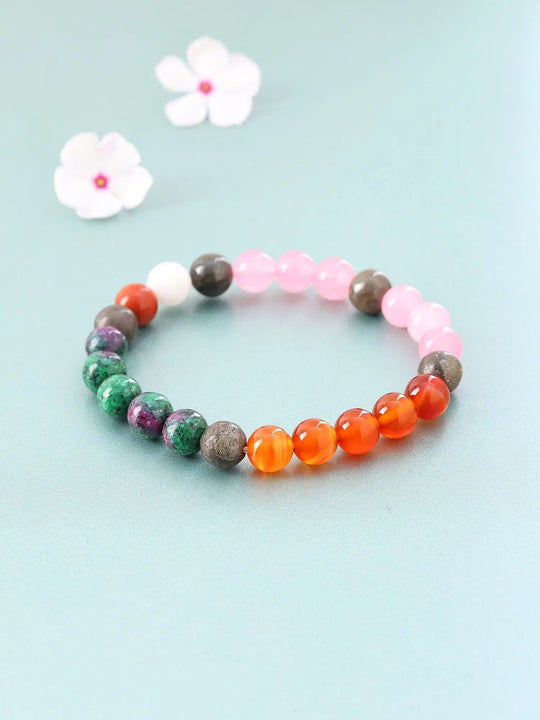 Cancer Zodiac Lucky Gemstone Beads Bracelet