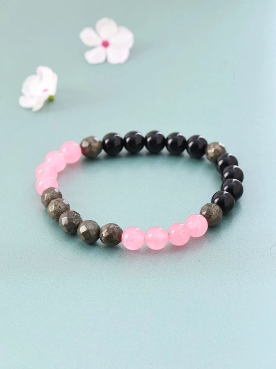 Libra Zodiac Multi Gemstone Bead Stretch Bracelet