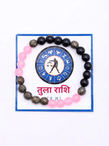 Libra Zodiac Multi Gemstone Bead Stretch Bracelet