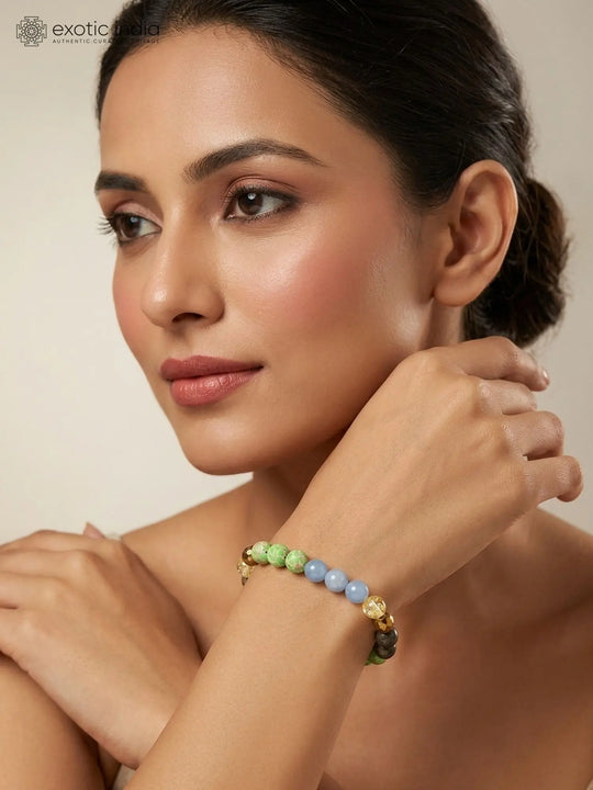 Sagittarius Zodiac Multistone Gemstone Bead Stretch Bracelet