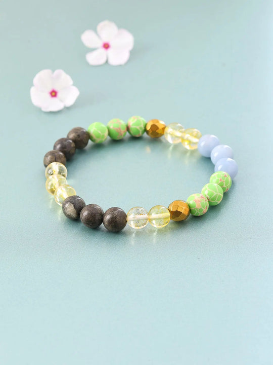 Sagittarius Zodiac Multistone Gemstone Bead Stretch Bracelet
