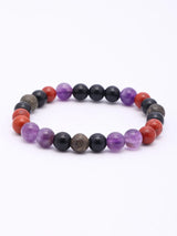 Aquarius Zodiac Multistone Gemstone Bead Stretch Bracelet
