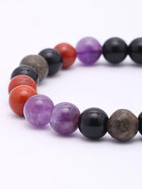 Aquarius Zodiac Multistone Gemstone Bead Stretch Bracelet